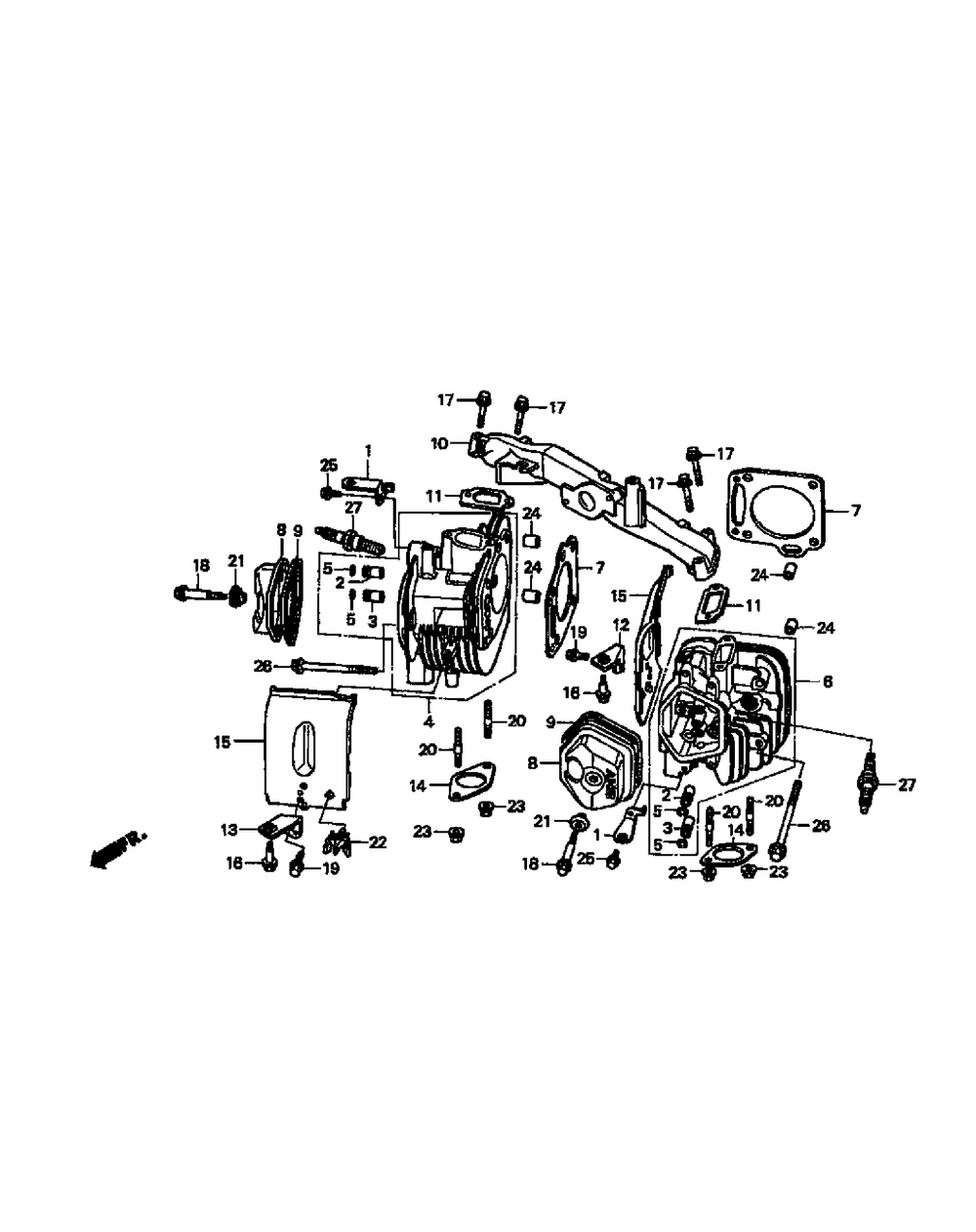 Gxv620k1 Cylinder Head Diagram and Parts List for M48-HN 53AB5E6V750-20-HP Cub Cadet Lawn Tractor
